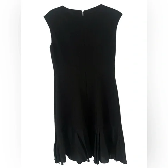 REBECCA TAYLOR Stacy Fit-&-Flare Flounce Black Dress. size 6 women’s work or fun - Picture 9 of 11